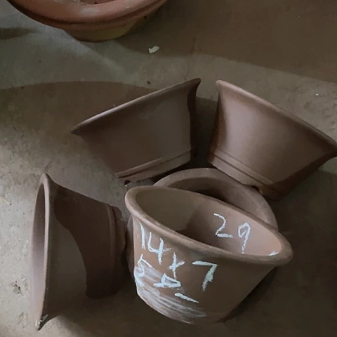 紫砂花盆小盆盆5只