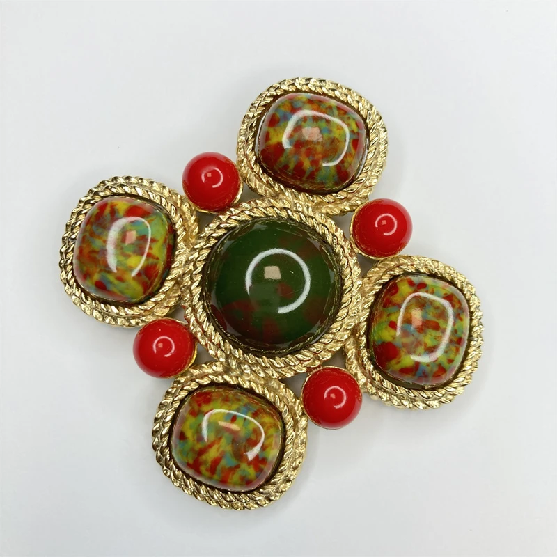 合金胸针 sarahcov1963年重工马赛克十字胸针1-2【2061227-064】