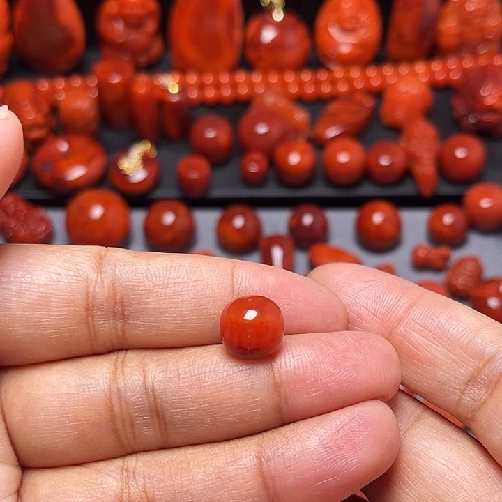 南红玛瑙未镶嵌配饰火焰纹老型10.3mm