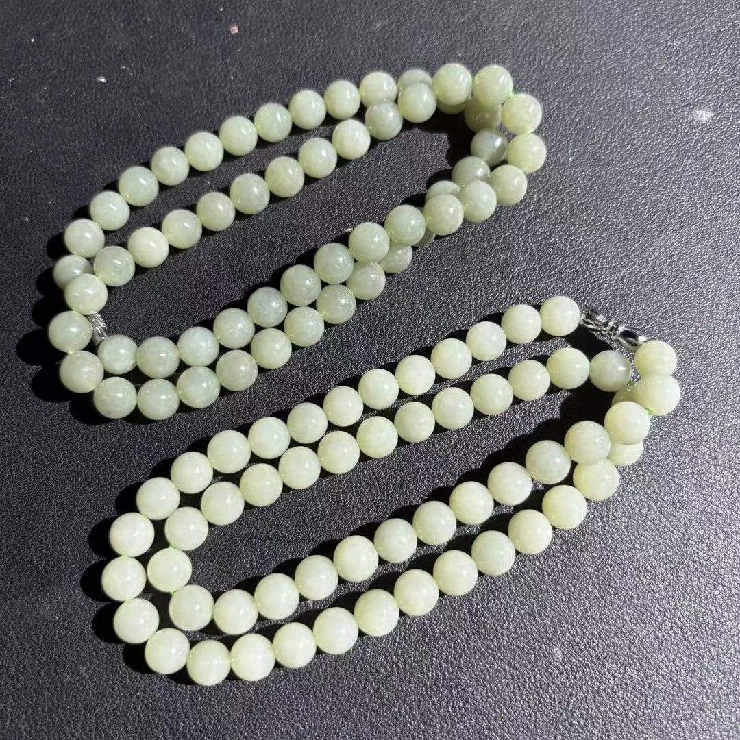 天然和田玉鸭蛋青项链多样性发其一h758