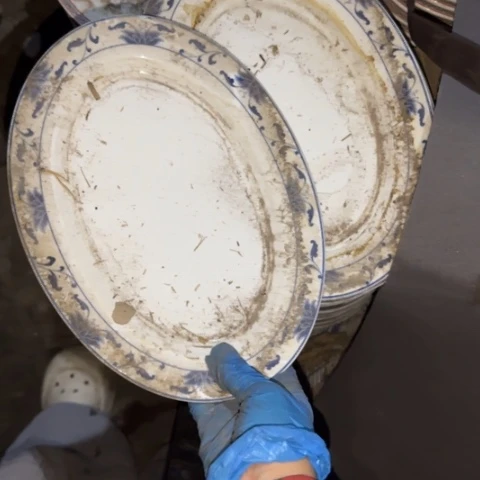 瓷片国营厂库存微瑕29厘米椭圆