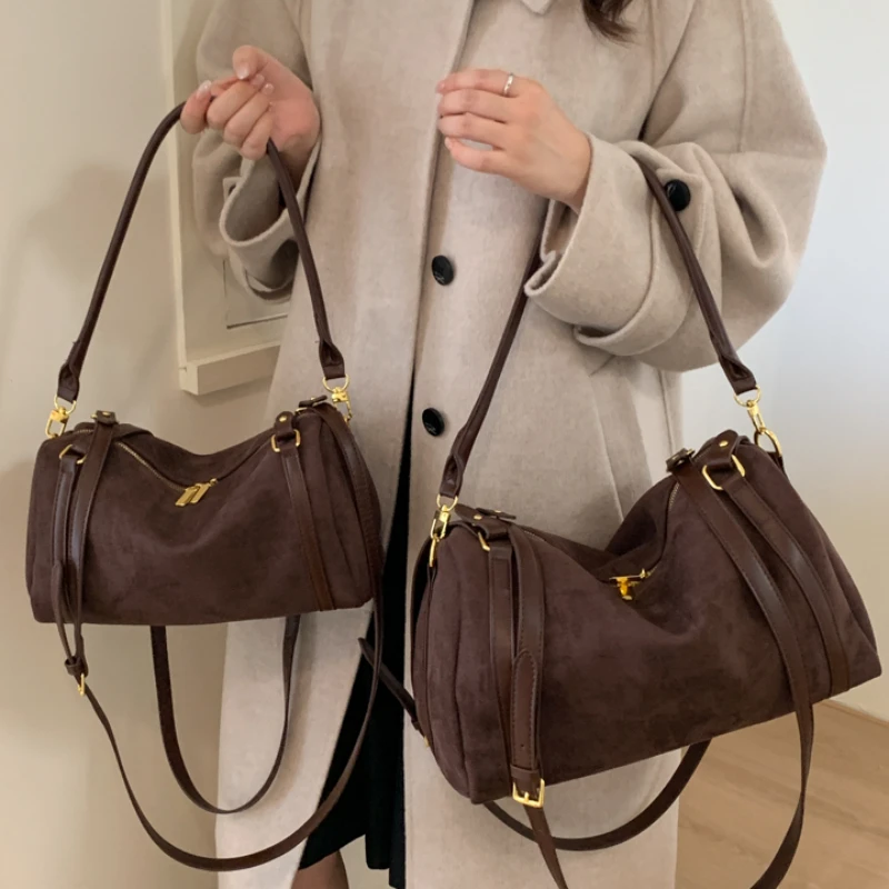 韩版小众磨砂枕头包腋下斜挎包高级质感复古休闲单肩包小众小包包