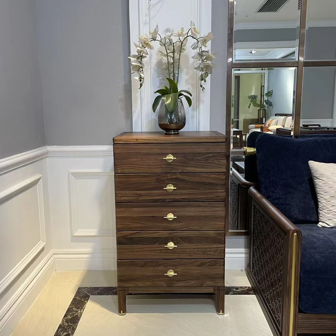 【LJ】1-322 新中式乌实木五斗柜600*420*1000