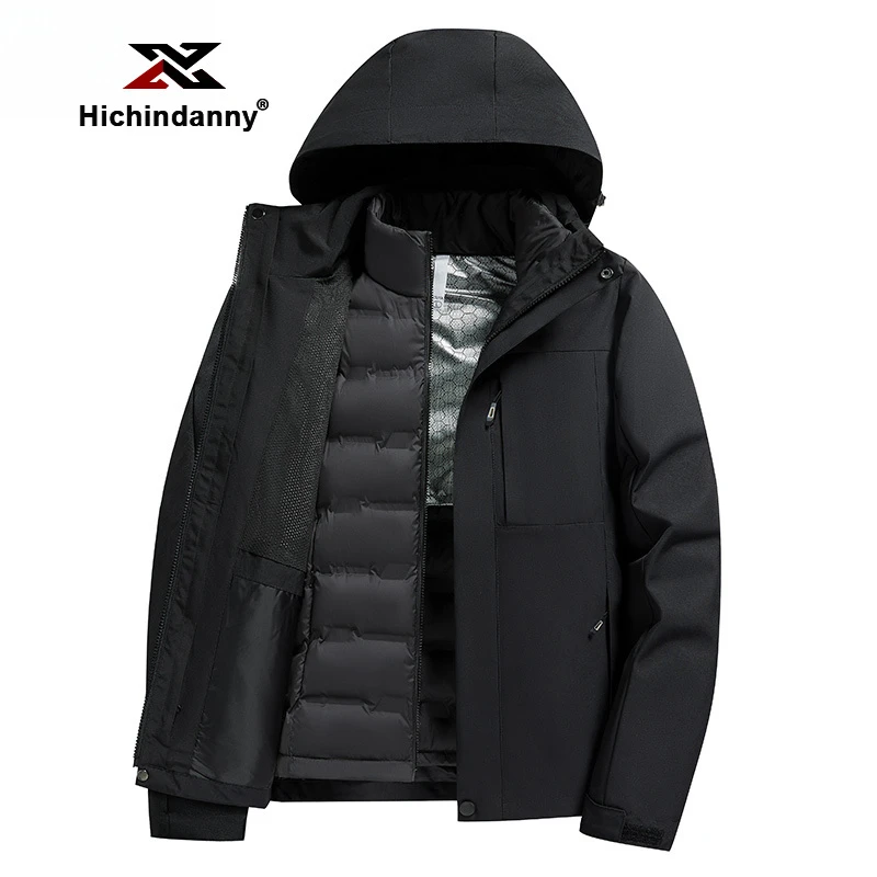 HICHIN户外冲锋衣服男女新款冬季可拆卸三合一内胆防风外套情侣款