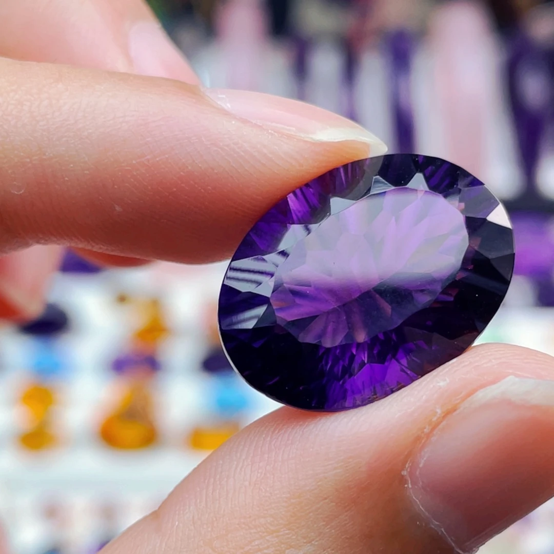 工厂定制天然紫水晶裸石未镶嵌水晶