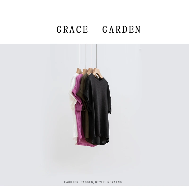 GRACE GARDEN【雨露麻！遮肉30斤！】日系休闲百搭复古T恤NT5B2604