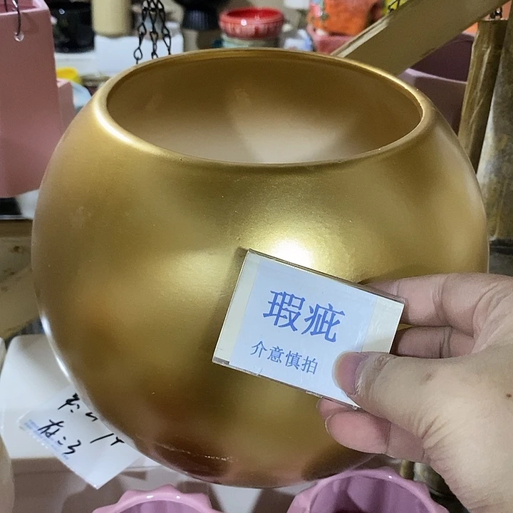 紫砂花盆多肉瑕疵盆有孔。