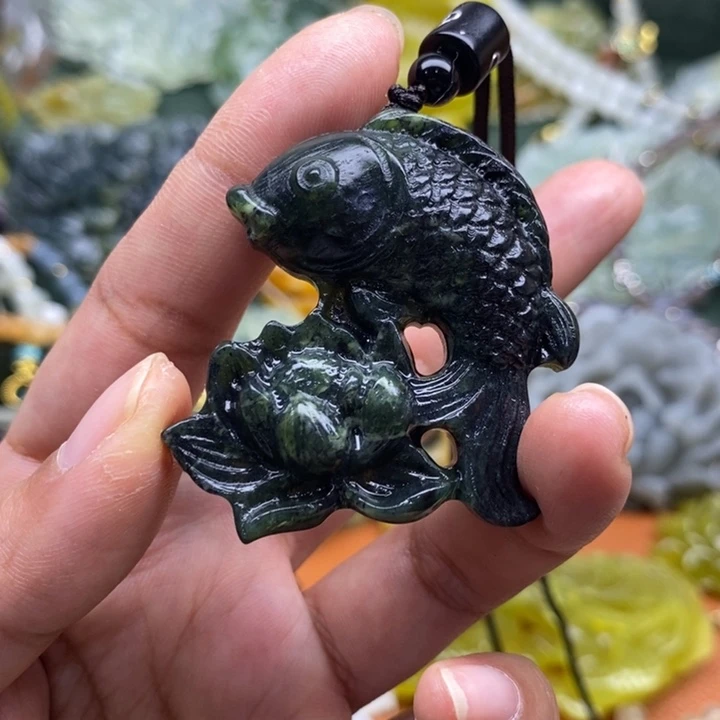 未镶嵌岫玉吊坠毛衣链锁骨链