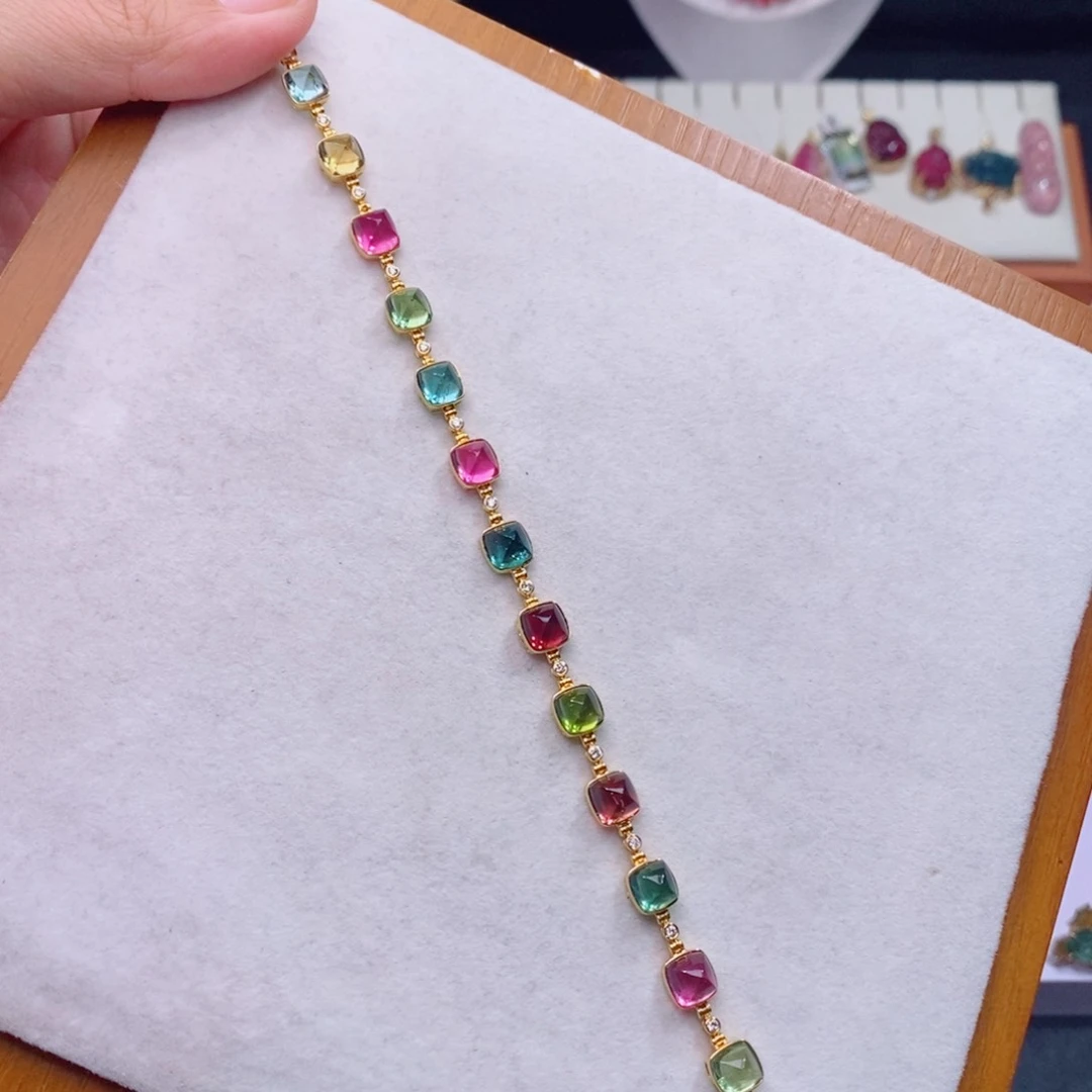 18K金镶嵌手链碧玺d