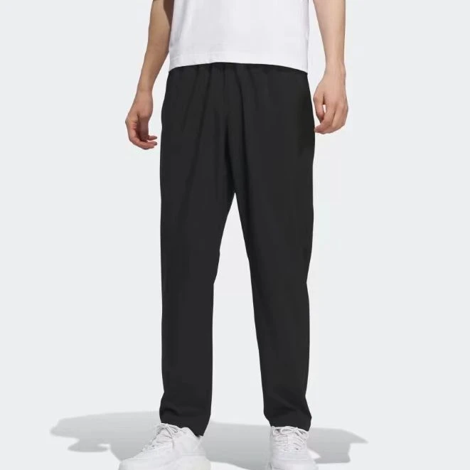 得adidas/阿迪达斯 纯色松紧腰锥形休闲运动裤 男款 黑色IP3977