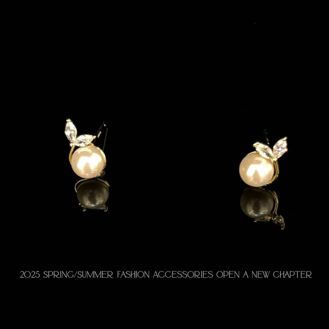 铜合金耳饰 镀K金 2025款C9622【小兔子珠珠金】BOBAOLI 耳钉