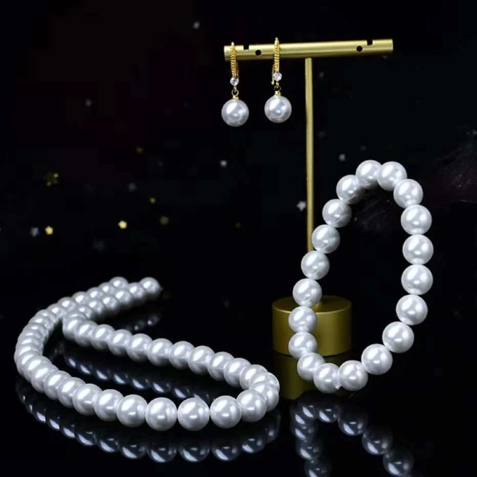 项链 （过年好）套装白色10mm款项链手链耳饰