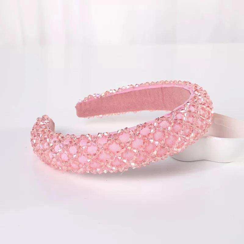 网红发箍韩版甜美宽边发卡纯手工百搭头饰小香风粉色发卡女潮1137