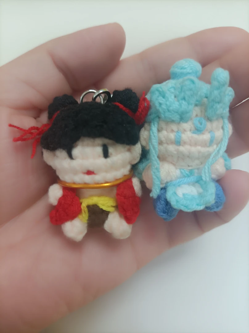 纯手工钩织，哪吒敖丙钩织软糖成品