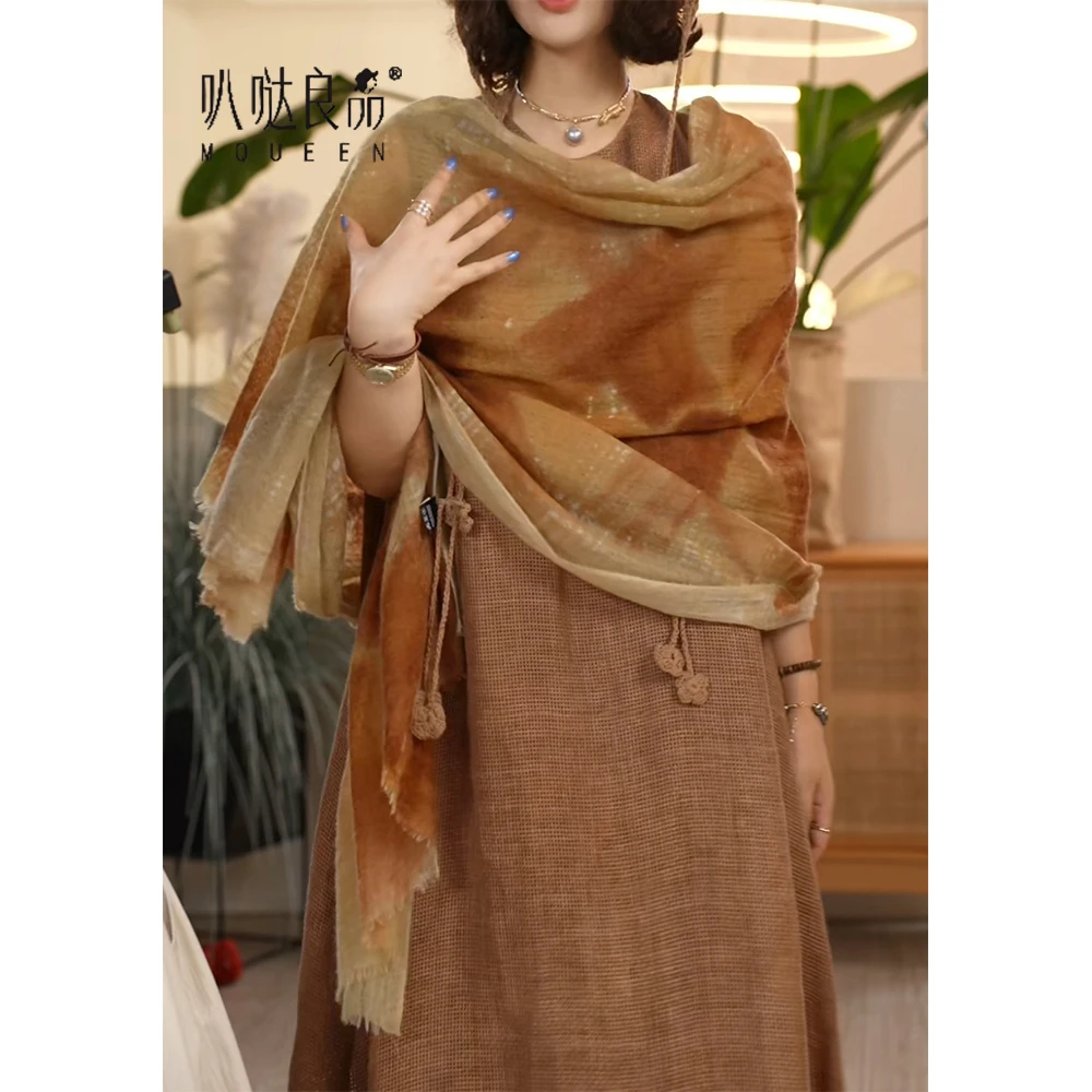 库茵 叭哒不惑 尼泊尔的火烧云 羊绒时尚休闲薄款披肩围巾