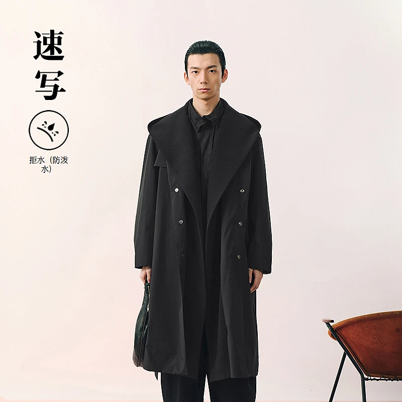 [商场同款]速写男装2026春新品风衣H型连帽oversize长款9Q1913680