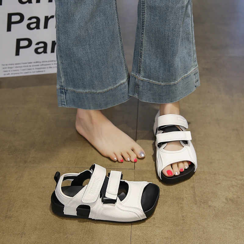 厚底勃肯凉鞋女款2025新款夏季外穿魔术贴运动沙滩鞋爆款罗马鞋子