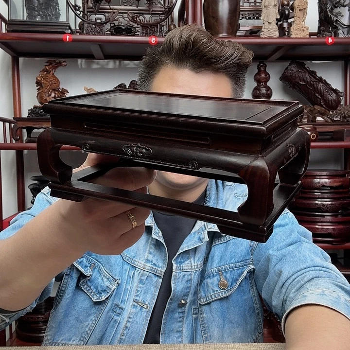 大红酸枝工艺品底座