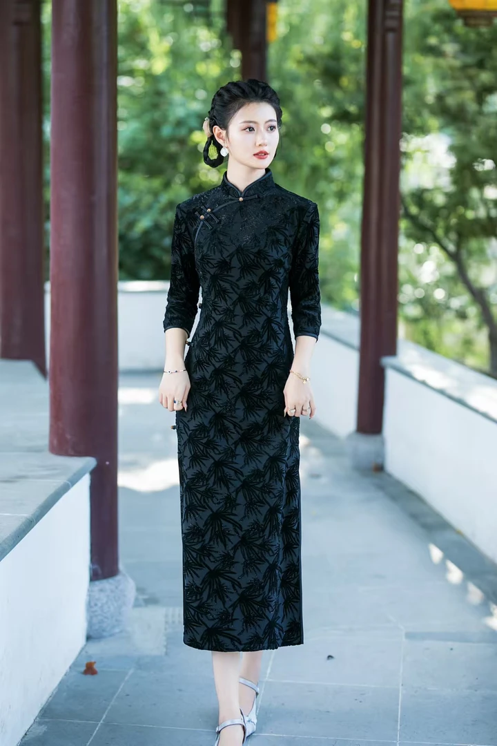 【2025新年战袍】中国风高贵优雅新中式修身旗袍A16冬款
