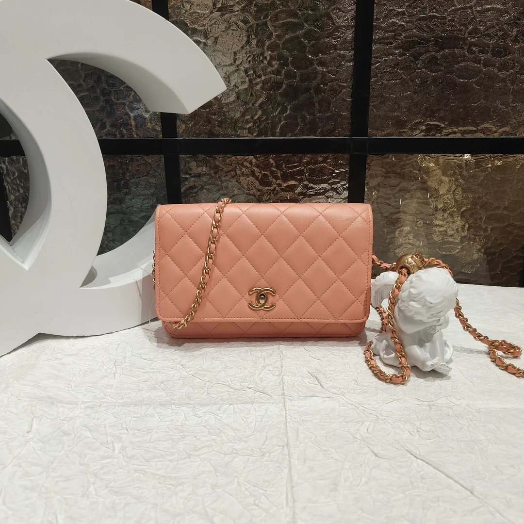 95新 Chanel/香奈儿 Chanel西柚粉金球woc 25020052-05