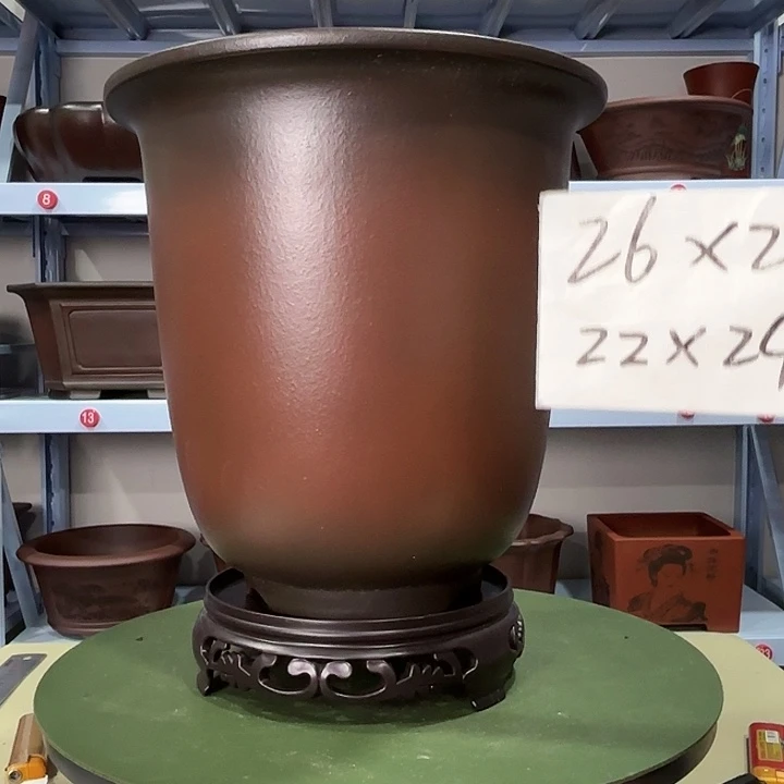 紫砂花盆高温复古