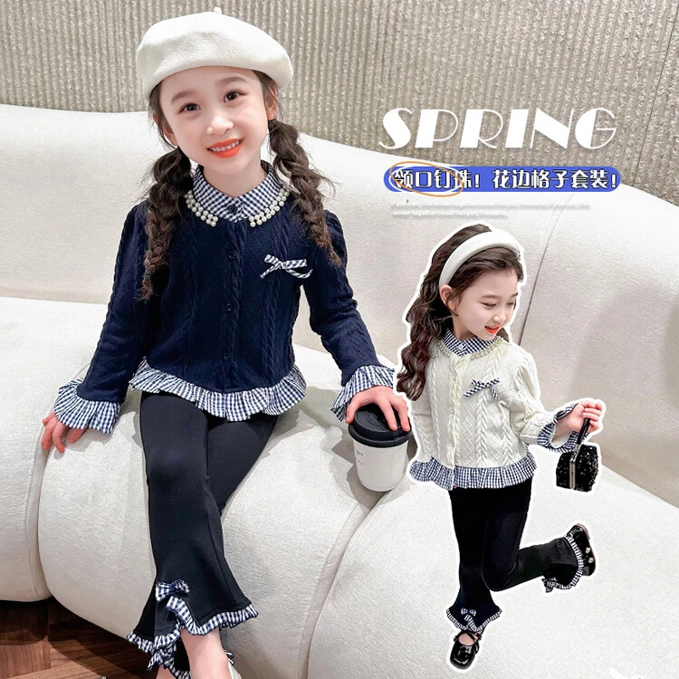 女童春秋套装2025新款儿童洋气秋季宝宝时髦休闲秋装小香风两件套