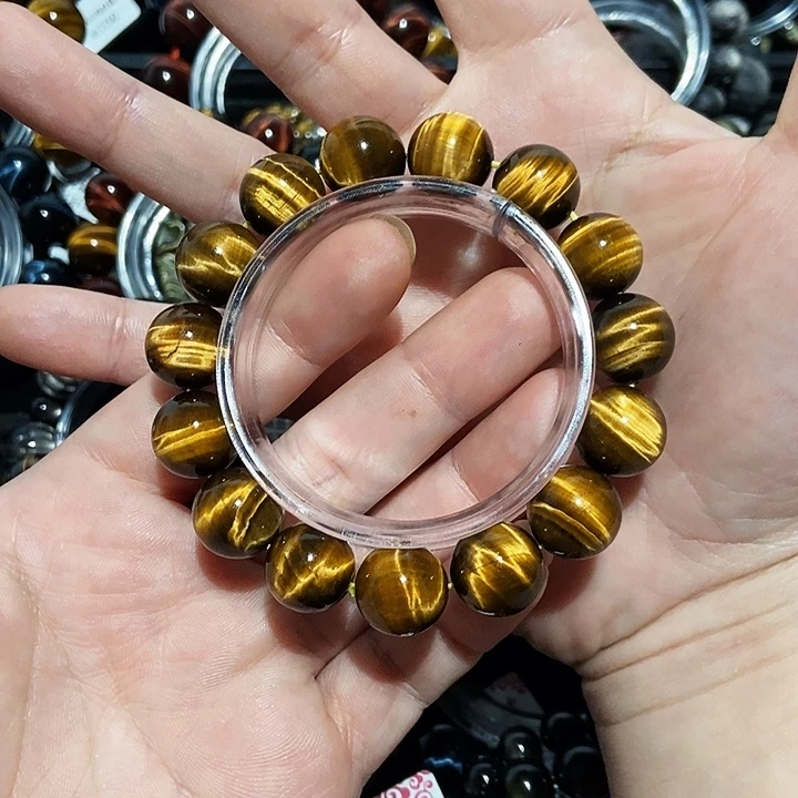 兰***涂木变石（虎睛石）未镶嵌手串