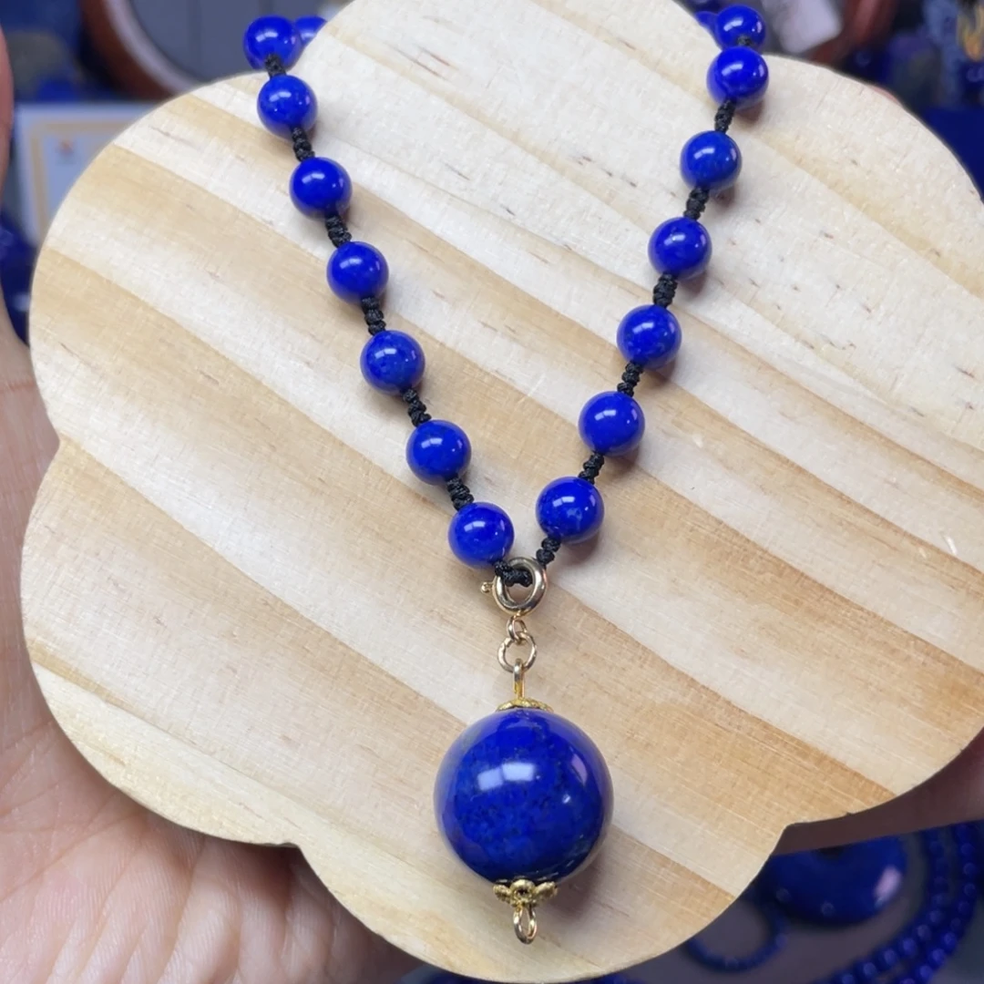 青金石未镶嵌16mm锁骨珠结链