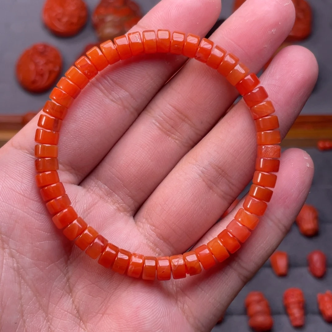 南红玛瑙未镶嵌配饰卡6mm