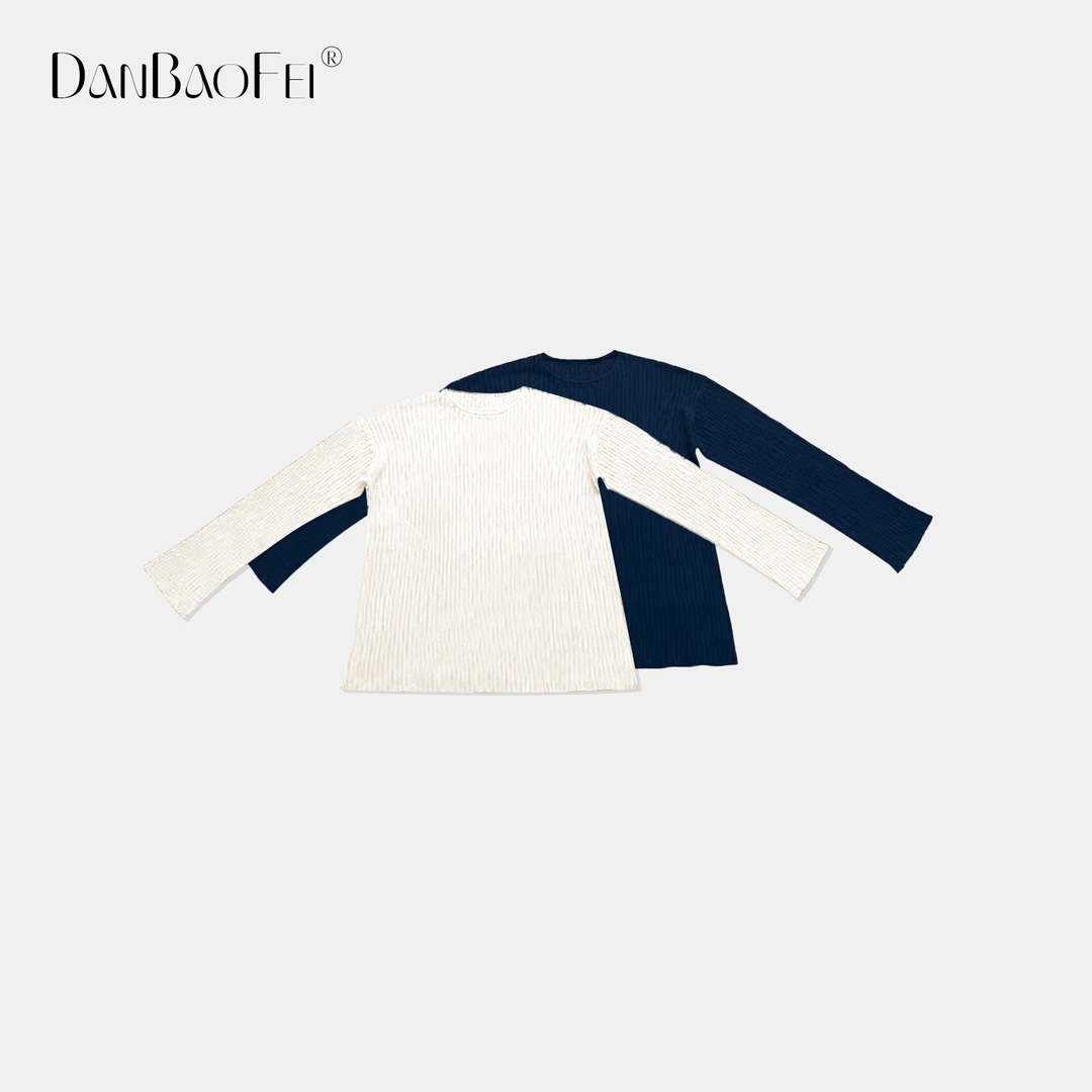 【嘉嘉】极简百搭有色棉纱圆领长袖针织衫 YLM00652