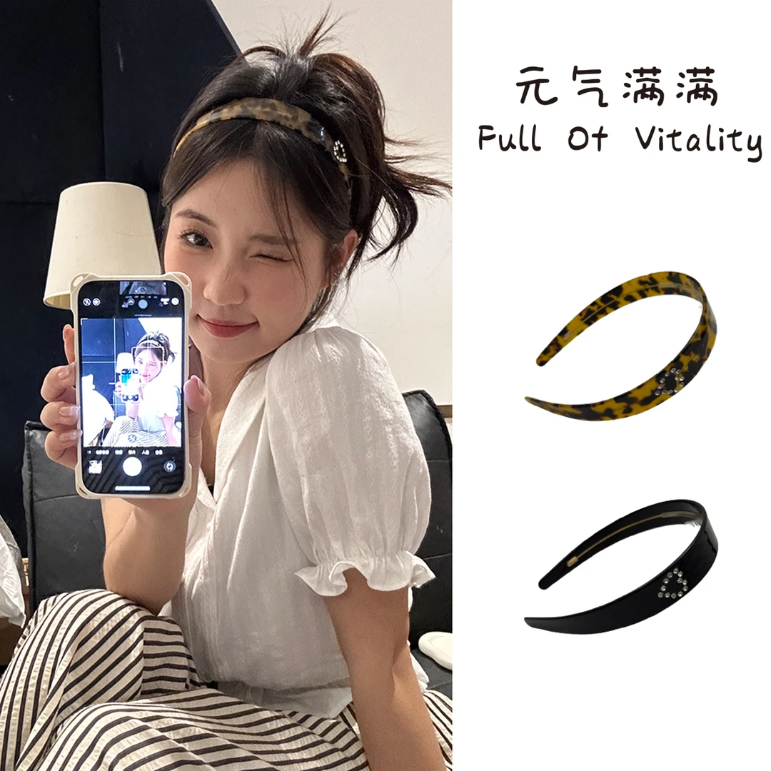 元气满满韩系豹纹醋酸发箍女高级感发饰头饰发卡发捆发带发饰头饰