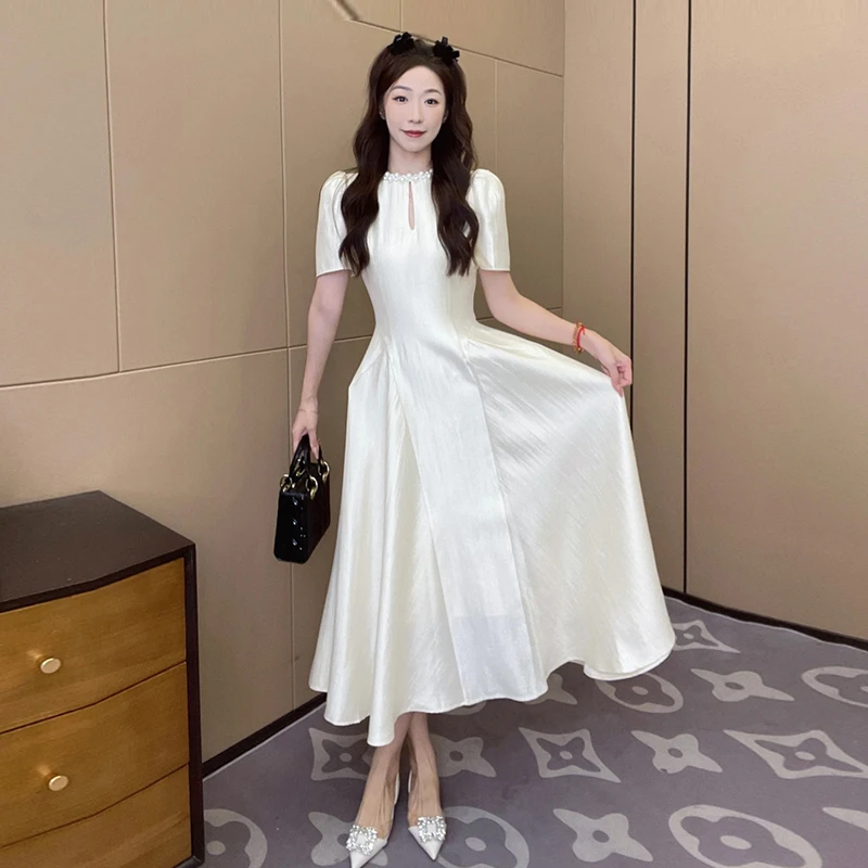 2025高贵气质名媛风连衣裙女夏季新款小香风高级感小短裙D0774