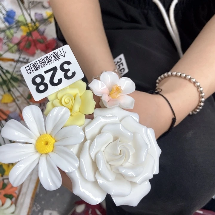 摆件手工制作陶瓷花