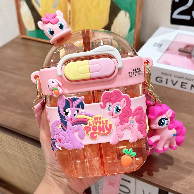 小马宝莉儿童水杯女孩上学专用分仓双饮杯幼儿园夏季便携吸管水壶