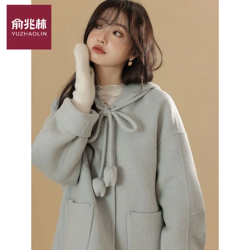 新款羊毛女款韩系毛呢大衣女2025秋冬款短款韩版外套百搭休闲夹