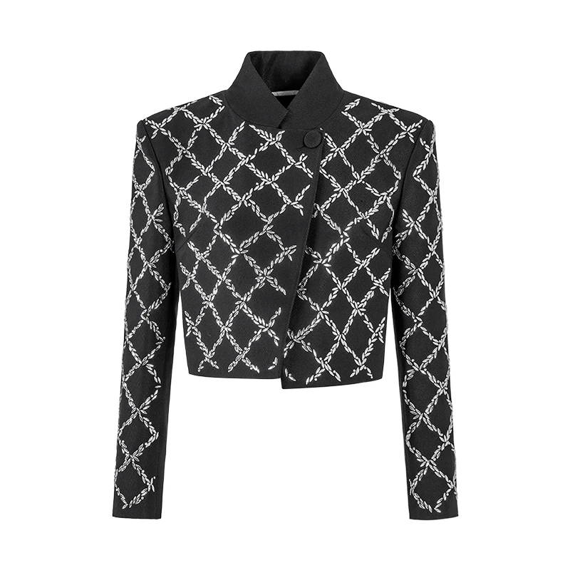 MAGGIE MA轻奢气场强大女装时尚经典百搭上衣奢牌菱钻外套女454C