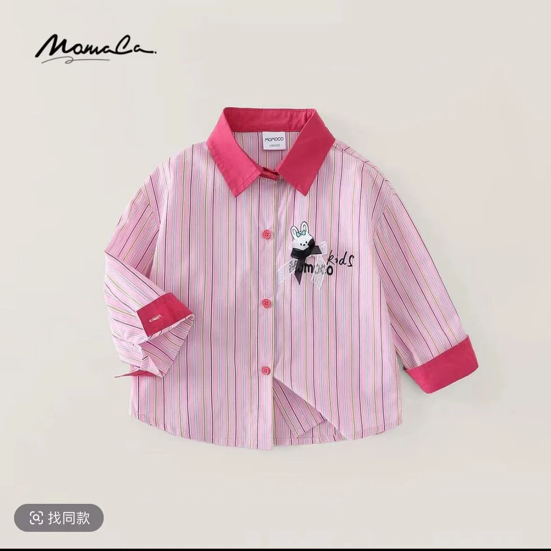 MOMOCO女童秋季新款时尚可爱芭比兔洋气翻领衬衫77730234002