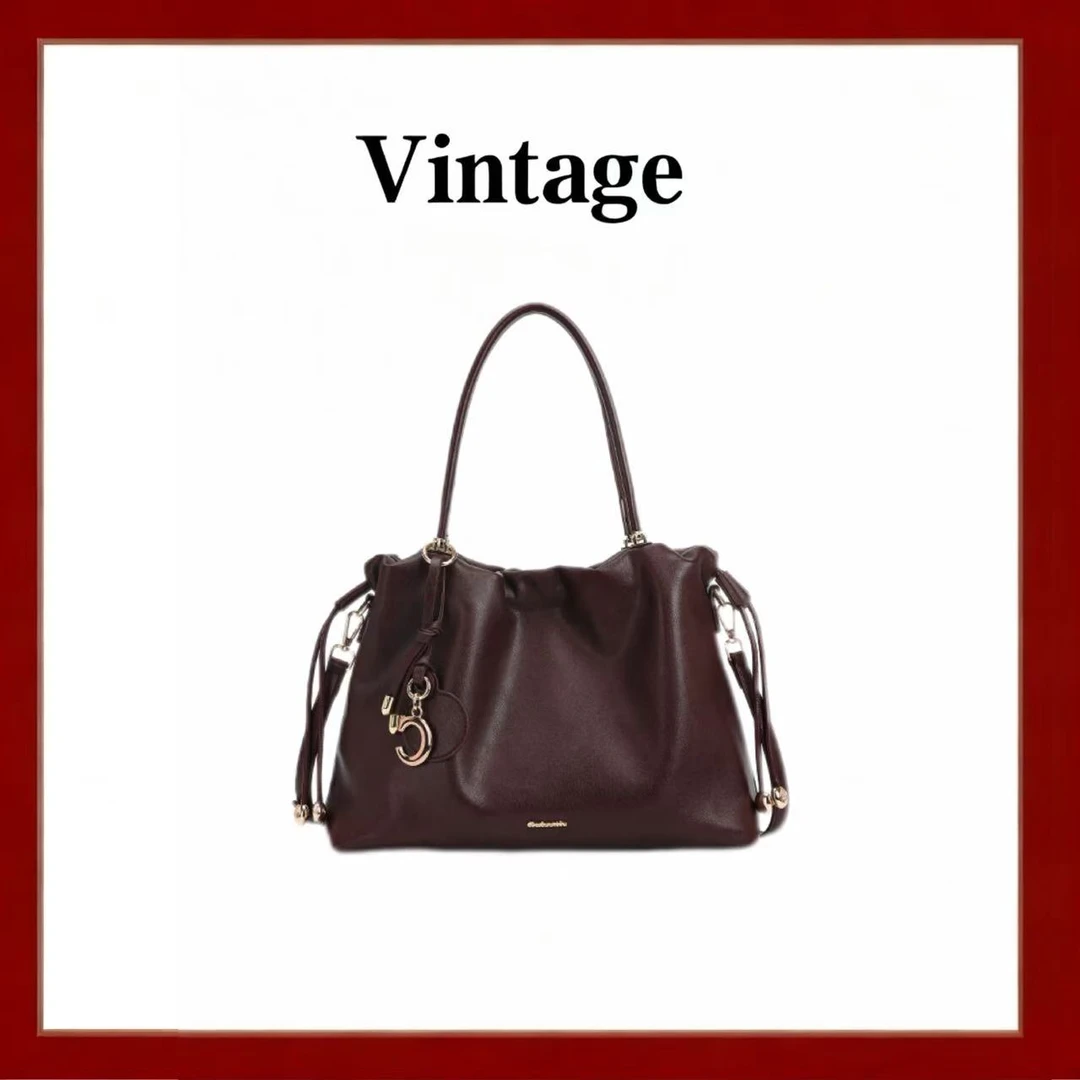 百搭时尚手提单肩斜挎女包 DFN1076-酒红色