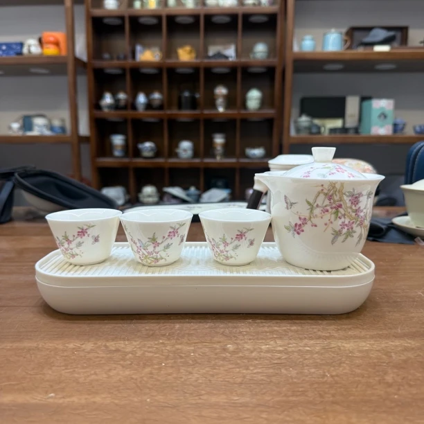 AS002-桃花旅行茶具+茶盘