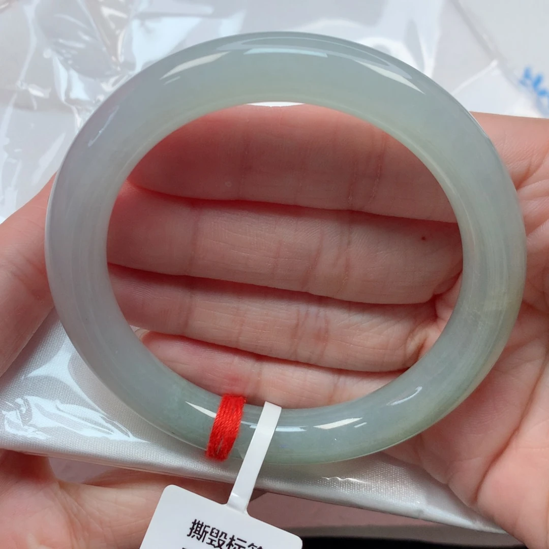 翡翠手镯未镶嵌57.5圆条 茶底色