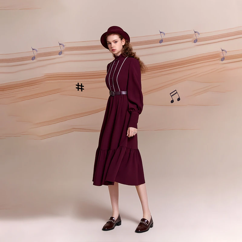 D-HARRY/迪哈利立领设计中长裙立领设计DH221J93871D