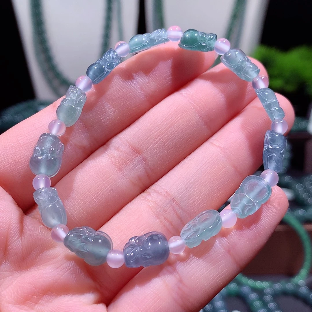 翡翠未镶嵌手链天然a货翡翠手串8