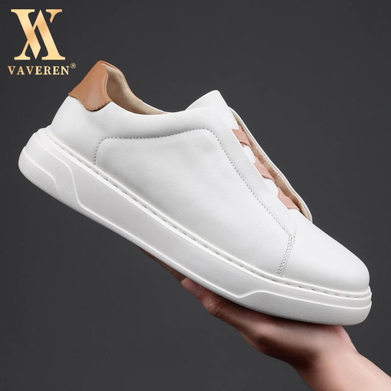 真皮男鞋2025新款百搭一脚蹬懒人休闲板鞋头层牛皮男士小白鞋