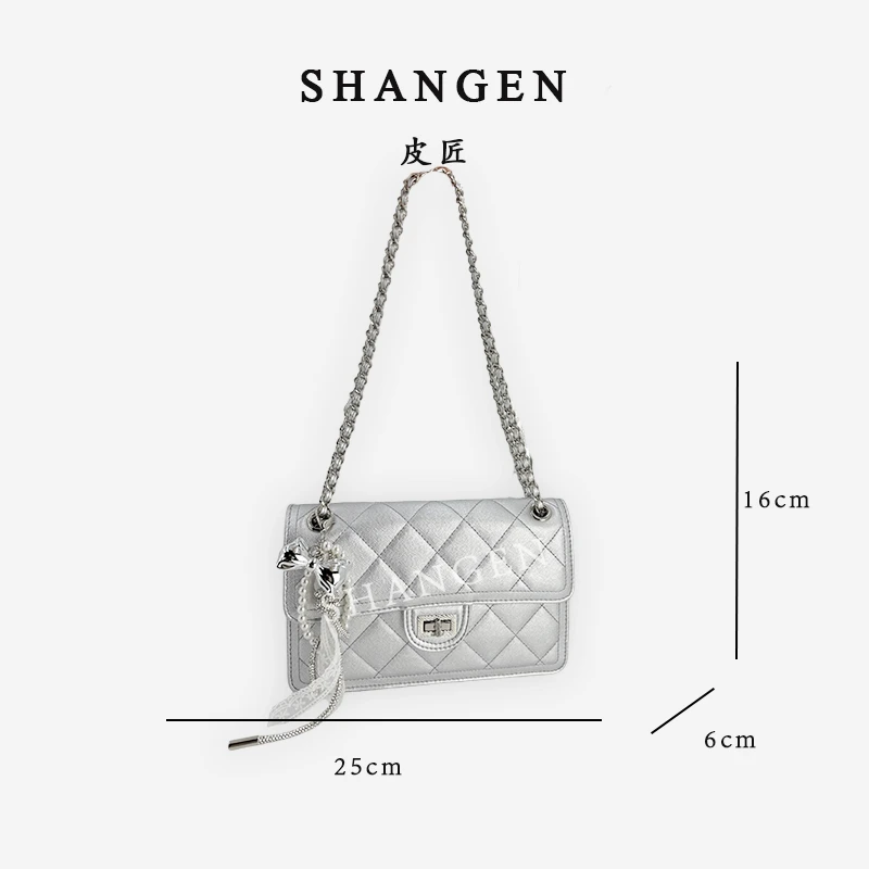 【尚恩CC】ZT-D7200-月光银-轻奢时尚女士新款单肩斜挎包