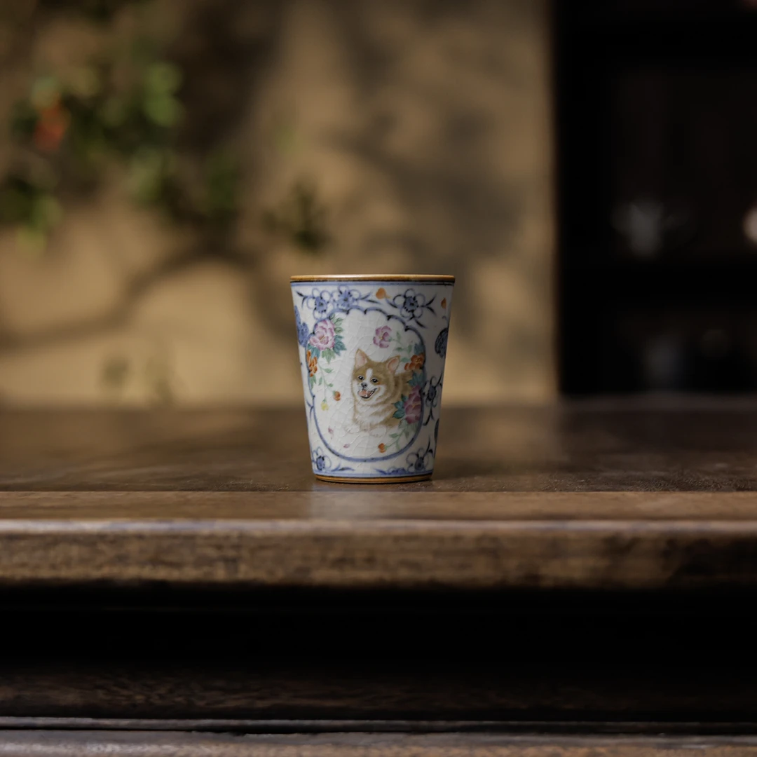 【九姐爱喝茶】小狗玫瑰-朴云堂-可乐杯-120ml（朴杯0427）