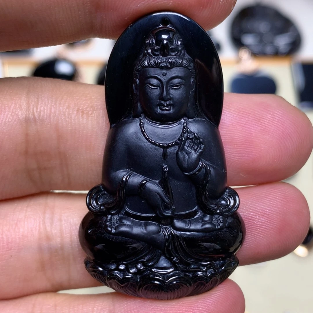 颈饰未镶嵌翡翠墨翠观音