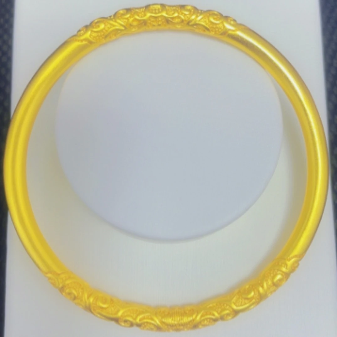 钛钢手镯 精工版时尚卷草纹手镯闭口