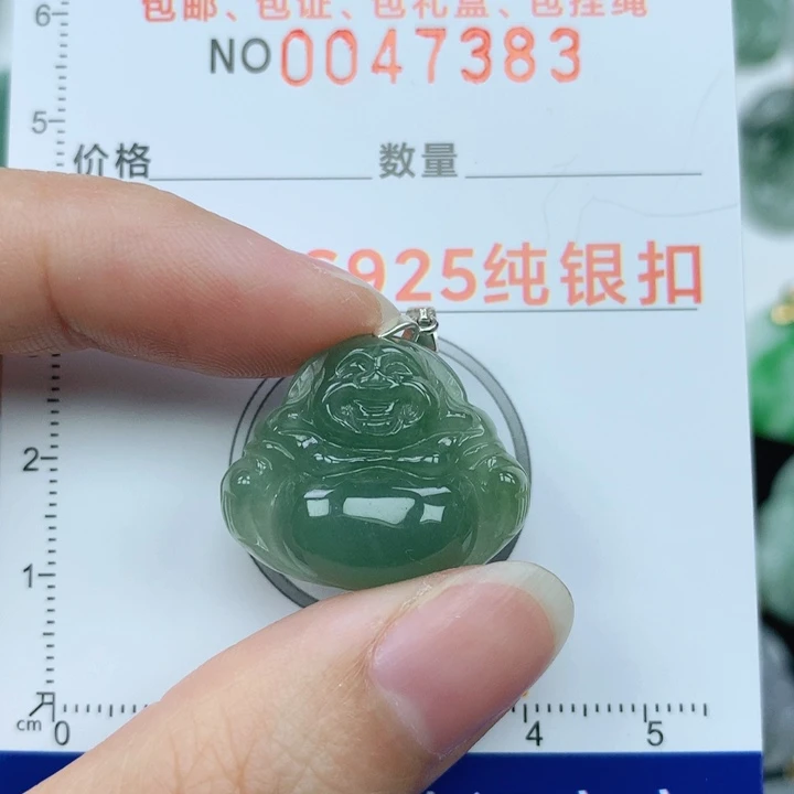翡翠颈饰银S925镶嵌天然翡翠a货