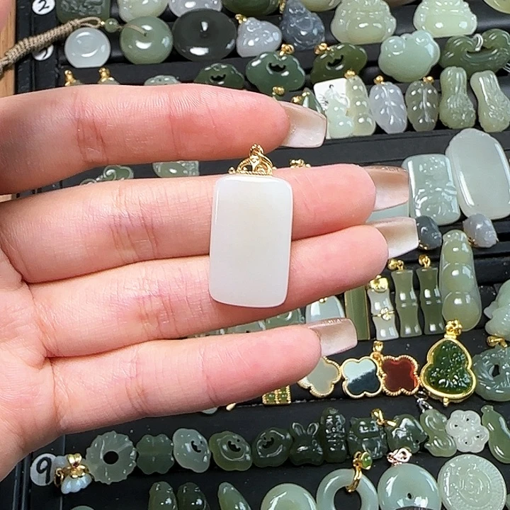 和田玉银S925镶嵌颈饰