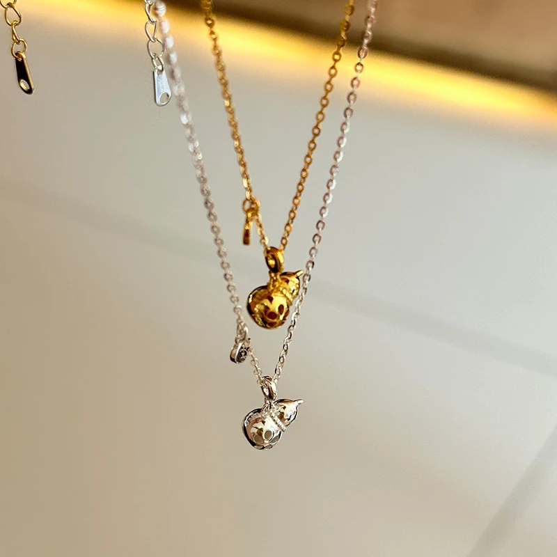 坠链均925银 925纯银镂空葫芦福字项链女简约新中式福禄设计项链